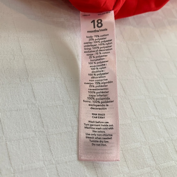 Carter's Red Velvet Tulle Dress 18m Size 18 Months Christmas Holiday Festive - Picture 6 of 7